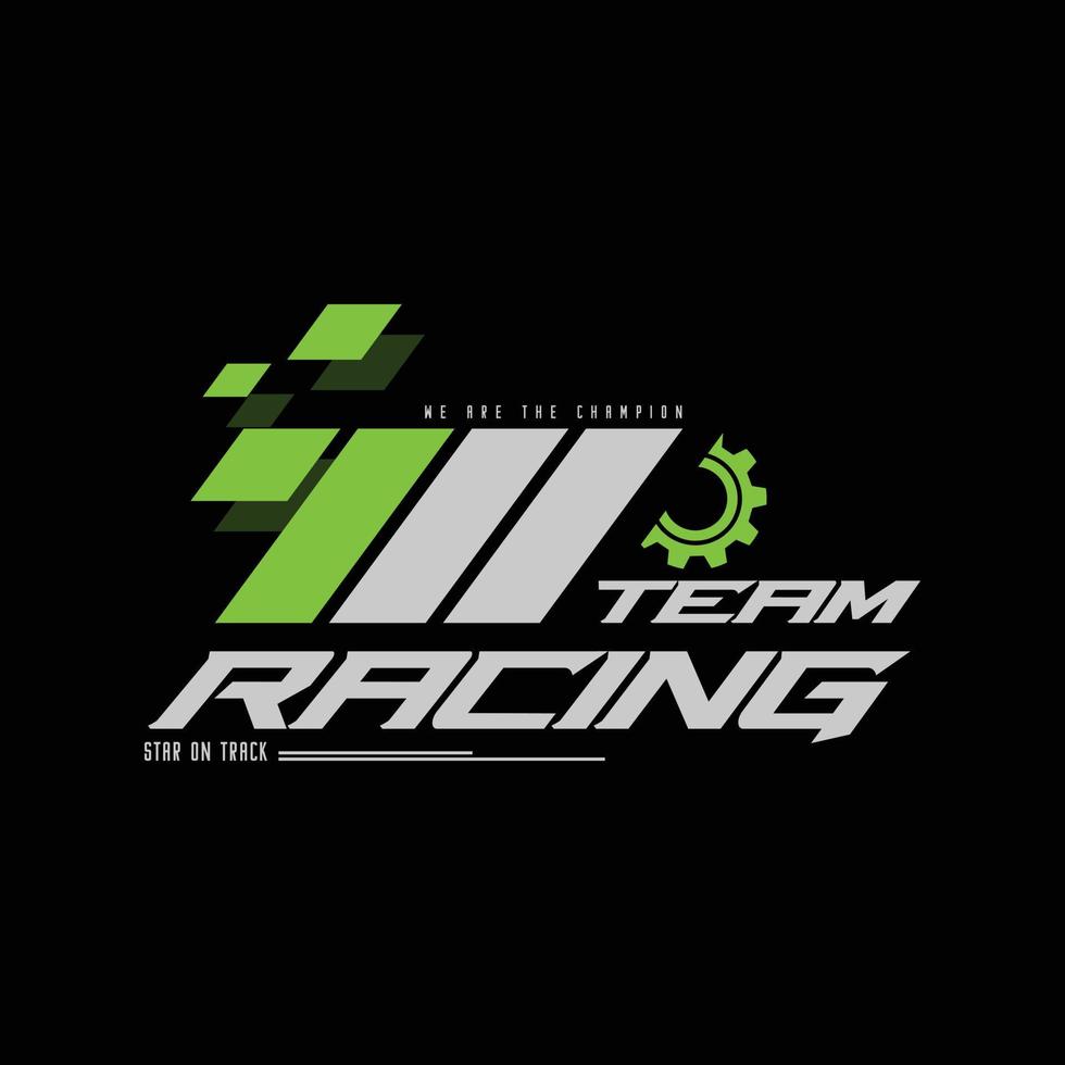 Racing illustration typography. perfect for t shirt design vector