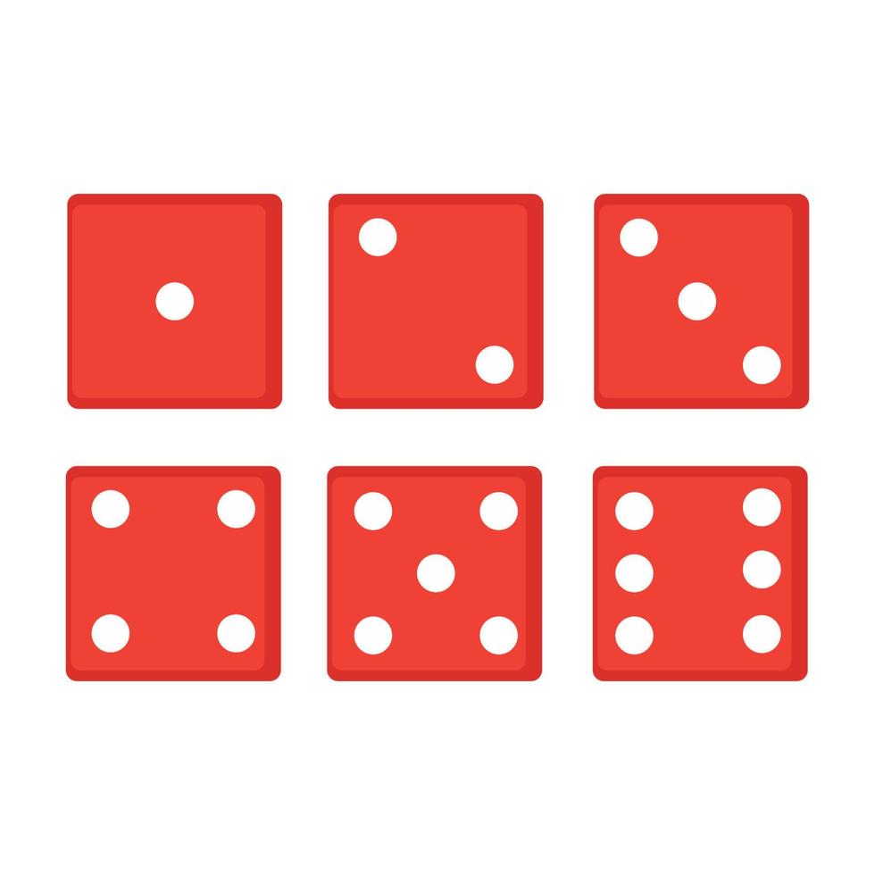 Six red dice on a white background vector