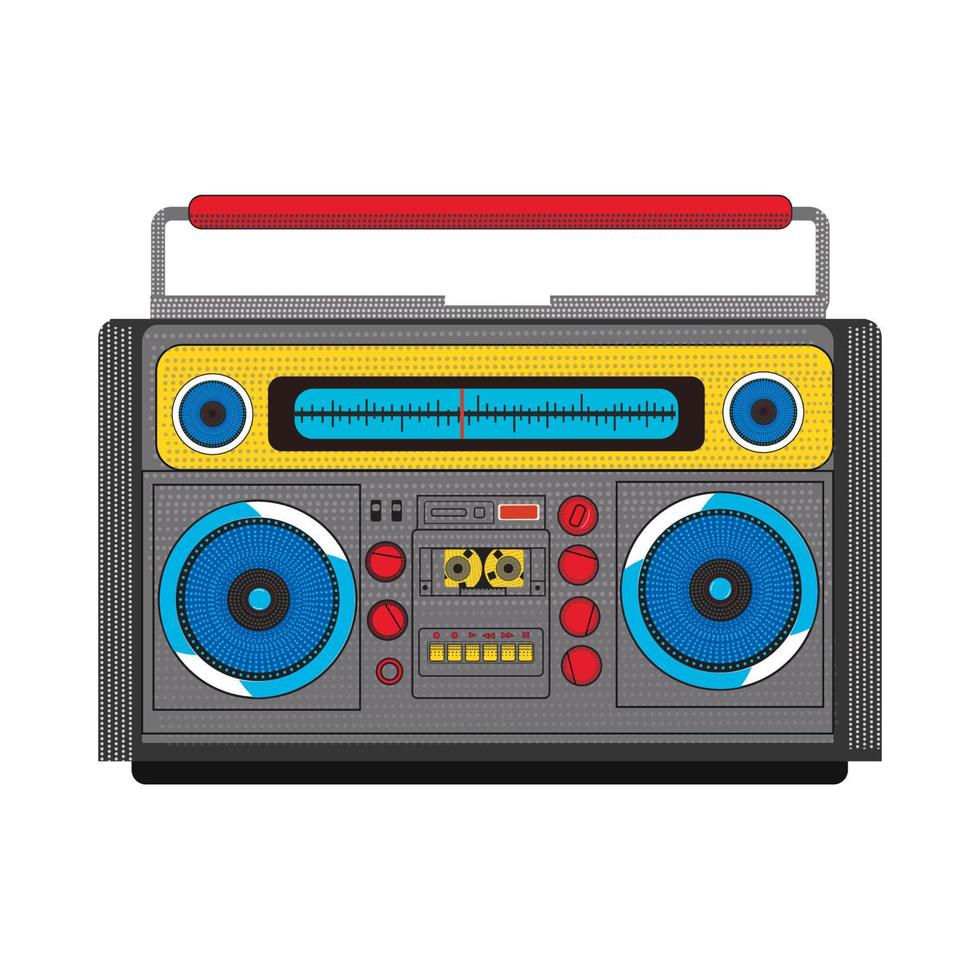 Retro style tape recorder on a white vector