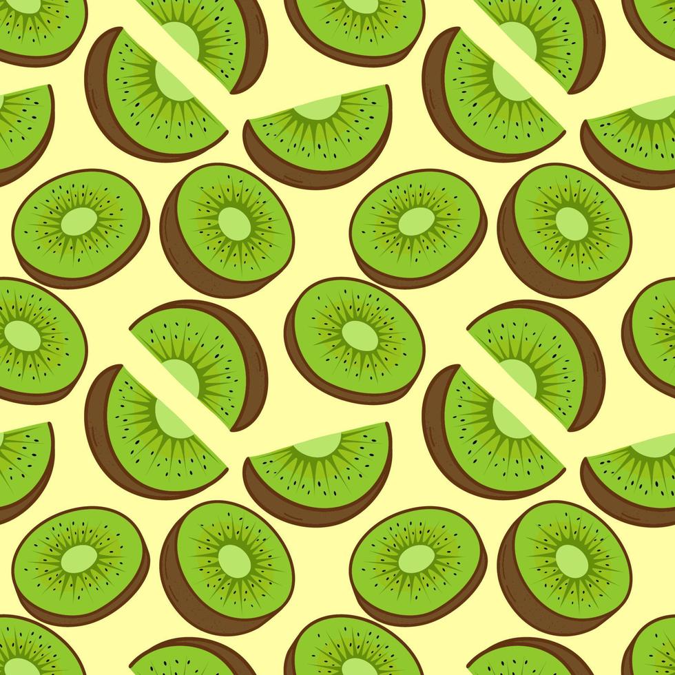 Vector pattern with kiwi. Seamless pattern with kiwi pattern.Healthy food concept with fruit print. Vector illustration.
