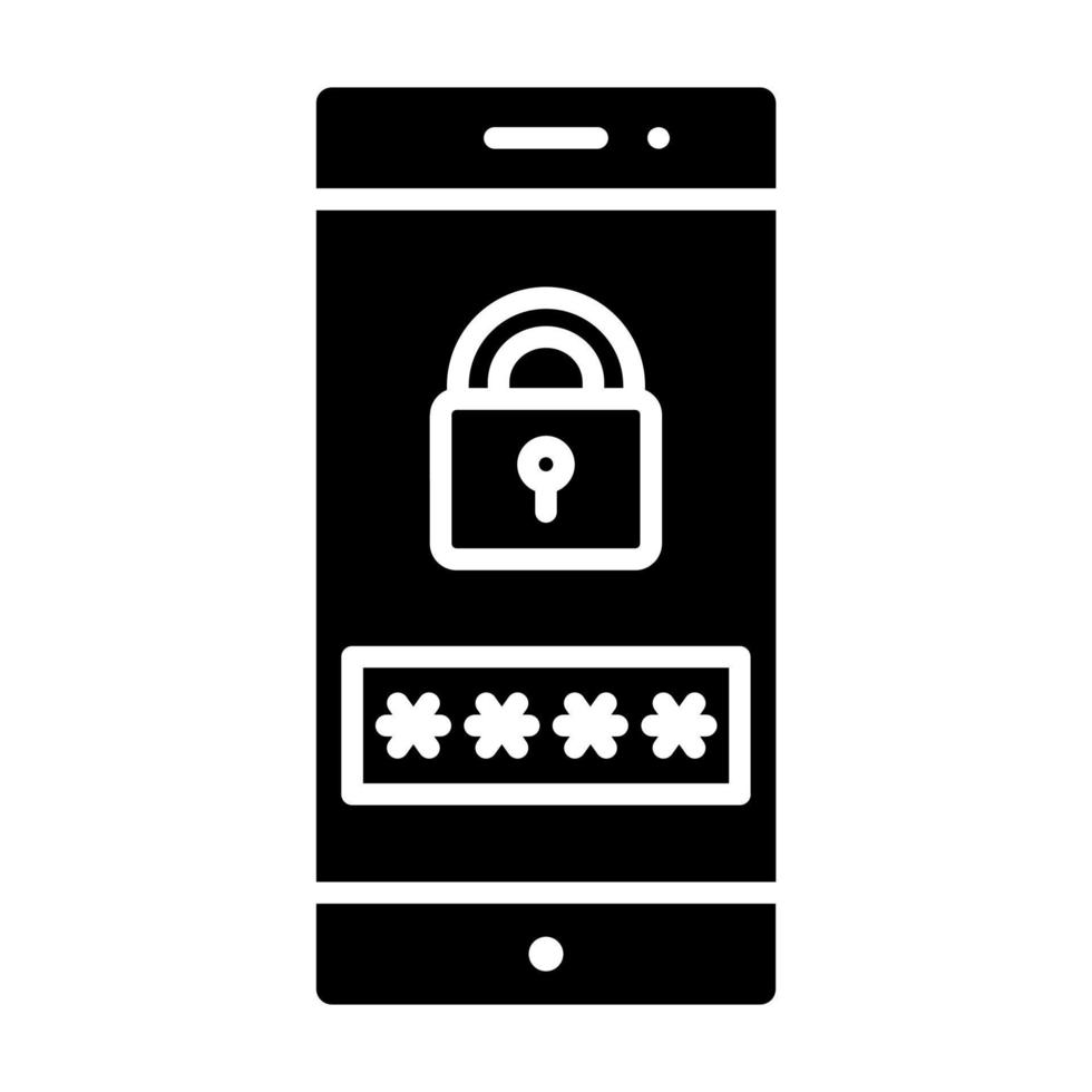 Mobile Password vector icon