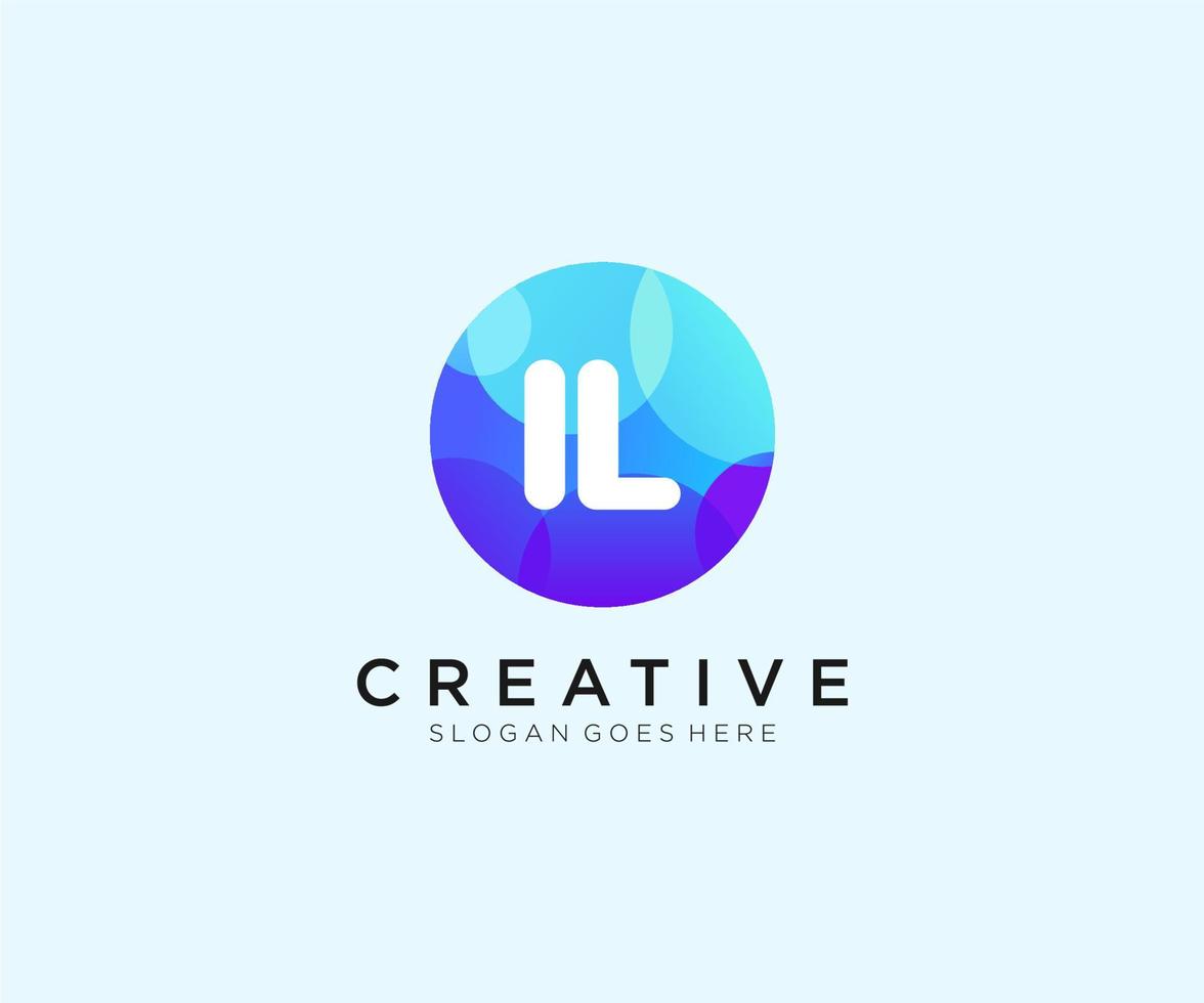 IL initial logo With Colorful Circle template vector. vector
