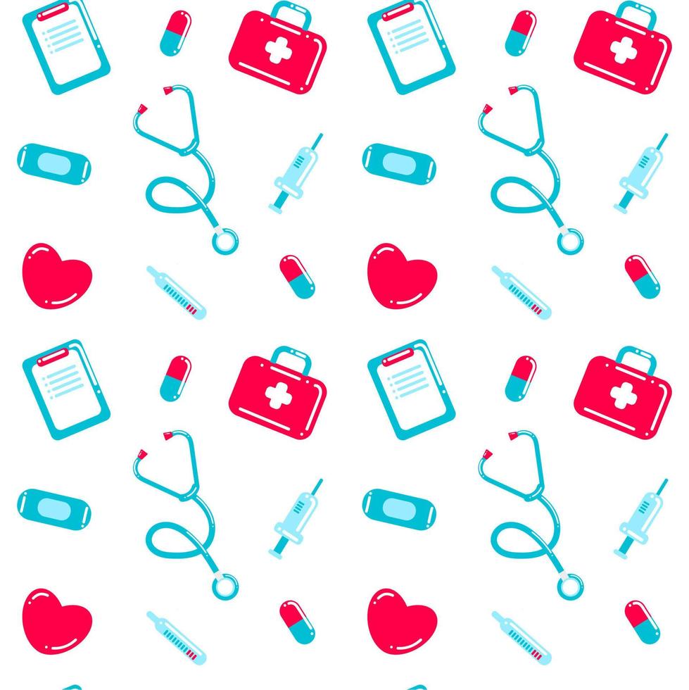 World health day pattern with medical tools vector