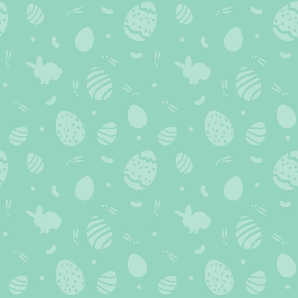 Easter seamless pattern with eggs and rabbit vector