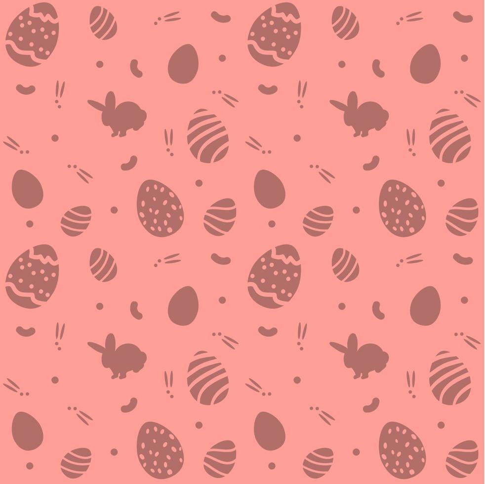 Easter seamless pattern with eggs and rabbit vector