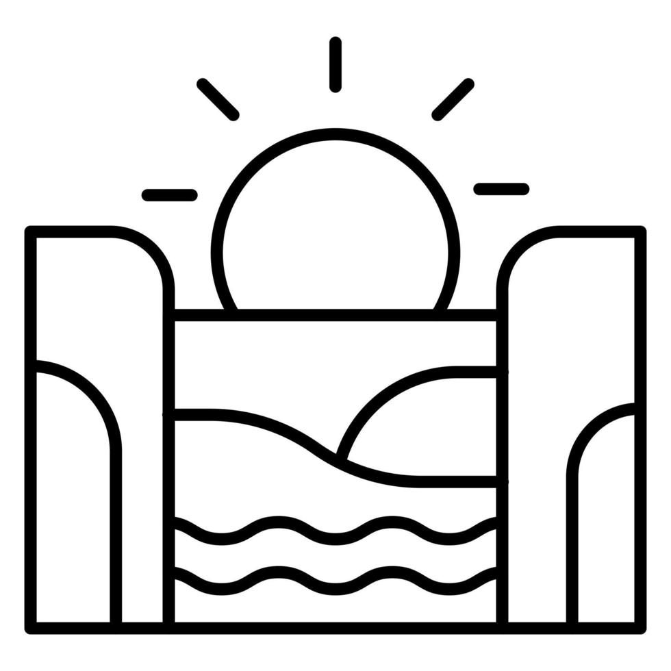Sunset Landscape vector icon