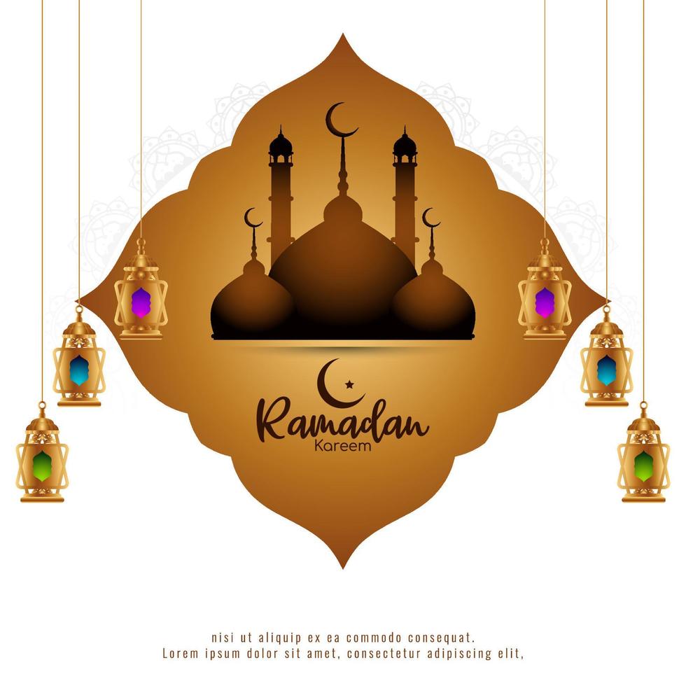 Ramadan Kareem traditional Islamic festival artistic background vector