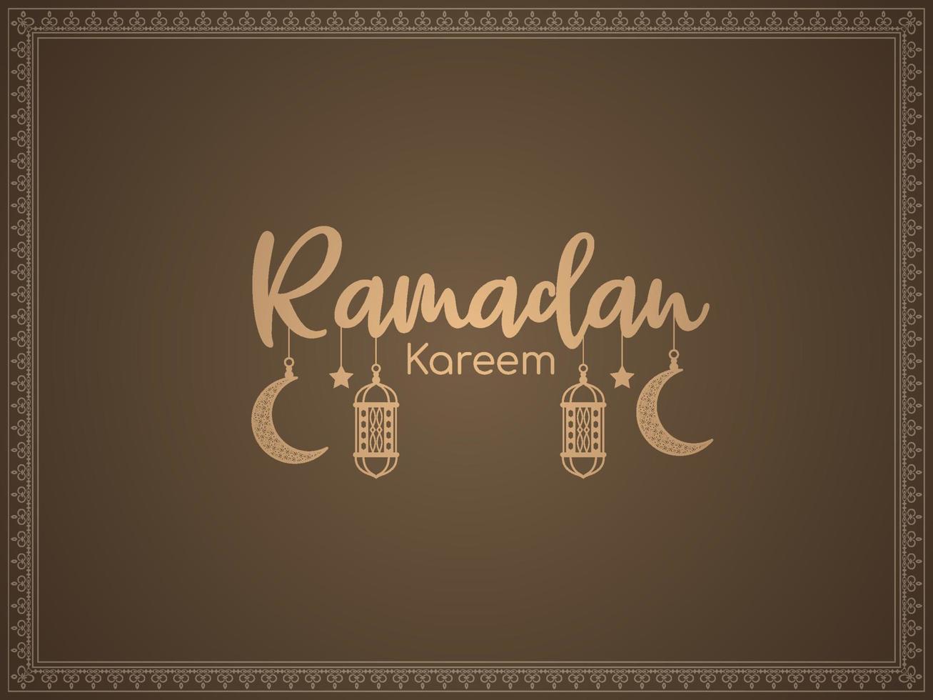 Religious Ramadan Kareem Islamic festival text design background vector