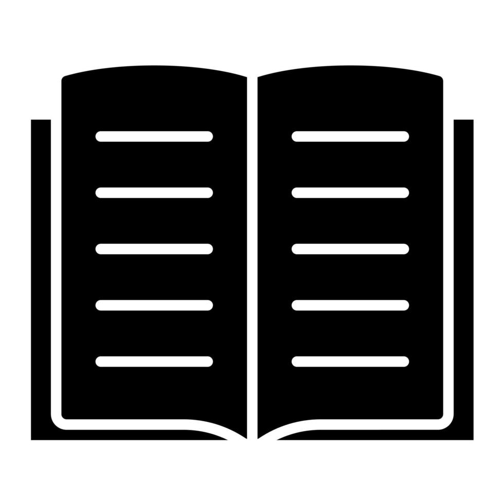icono de vector de libro abierto