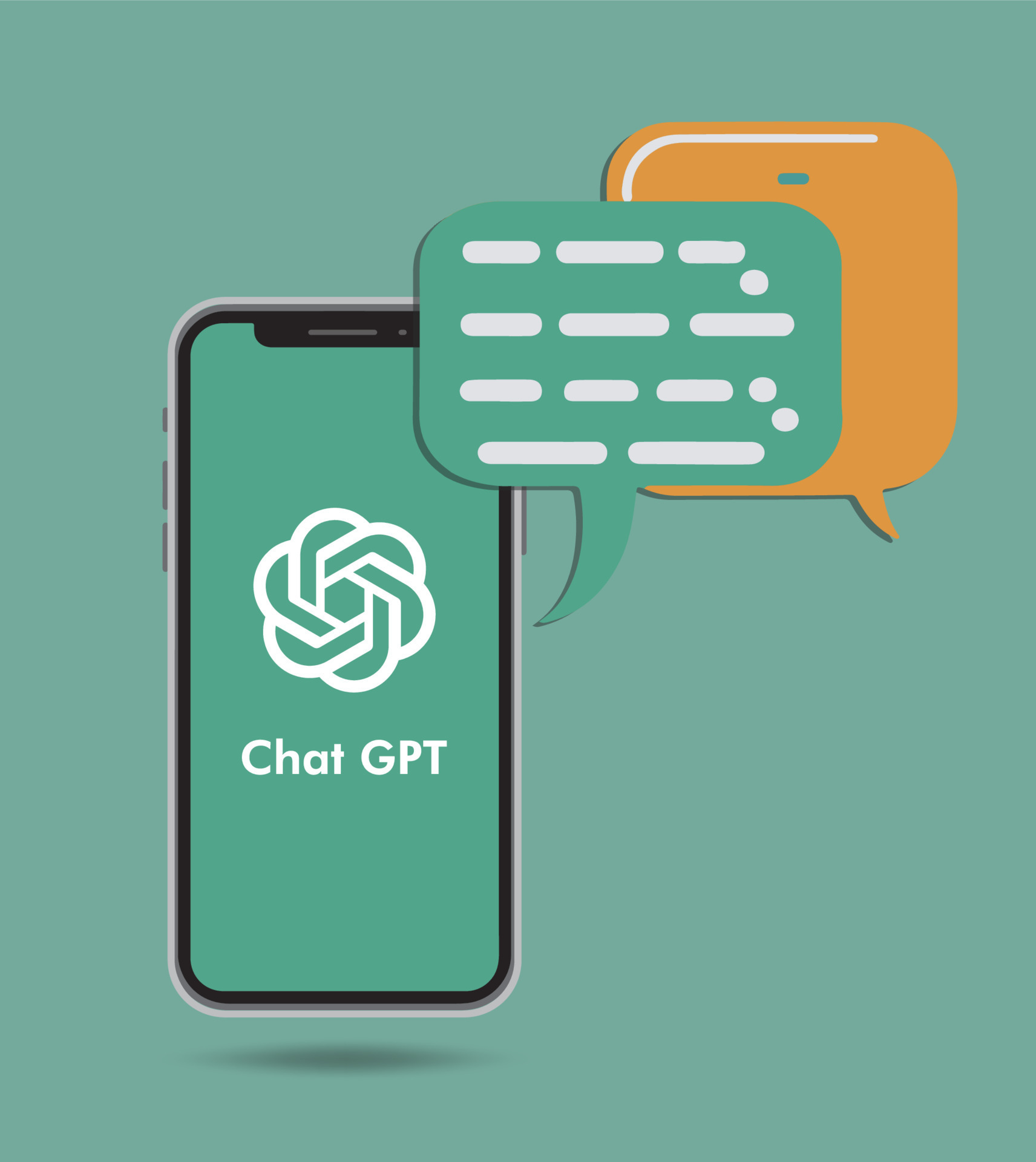 Chat GPT 4 conversation method illustrations. Artificial intelligence