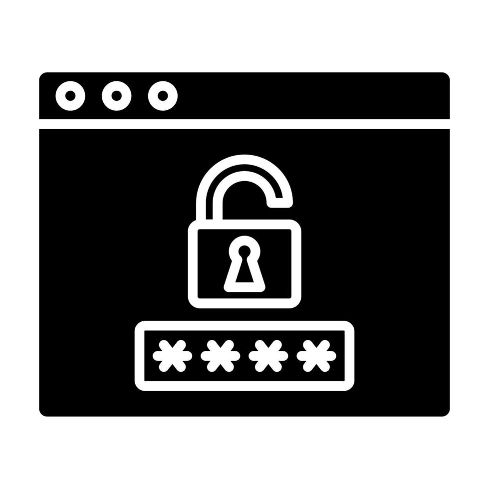 Browser Password vector icon