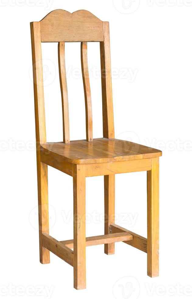 wooden chair isolated on white with clipping path photo