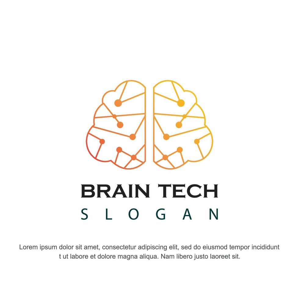 creative brain tech logo vector