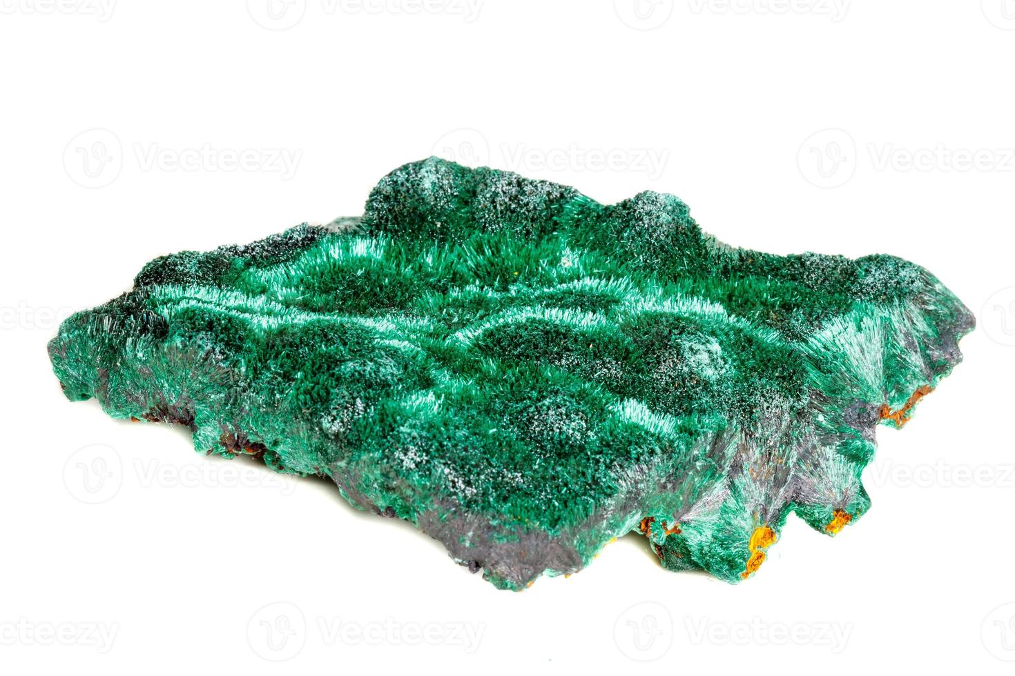 Macro mineral stone plisoviy, plush, satin malachite on a white background photo