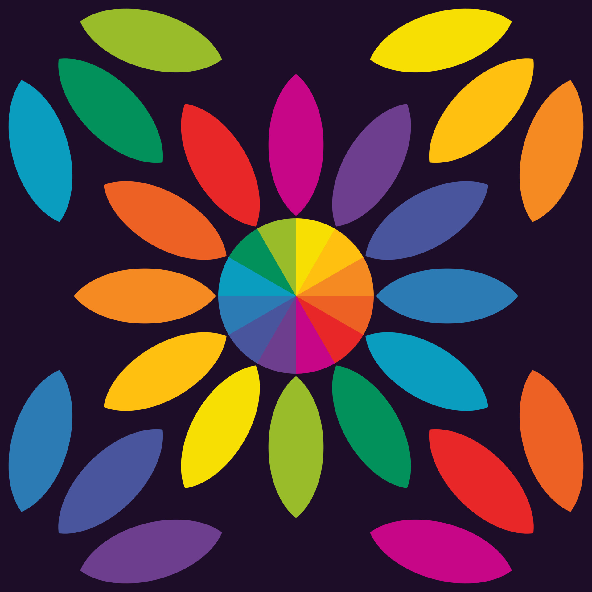 Illustration with flower color wheel and petals. 21729483 Vector Art at