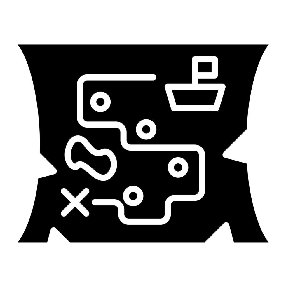 icono de vector de mapa pirata