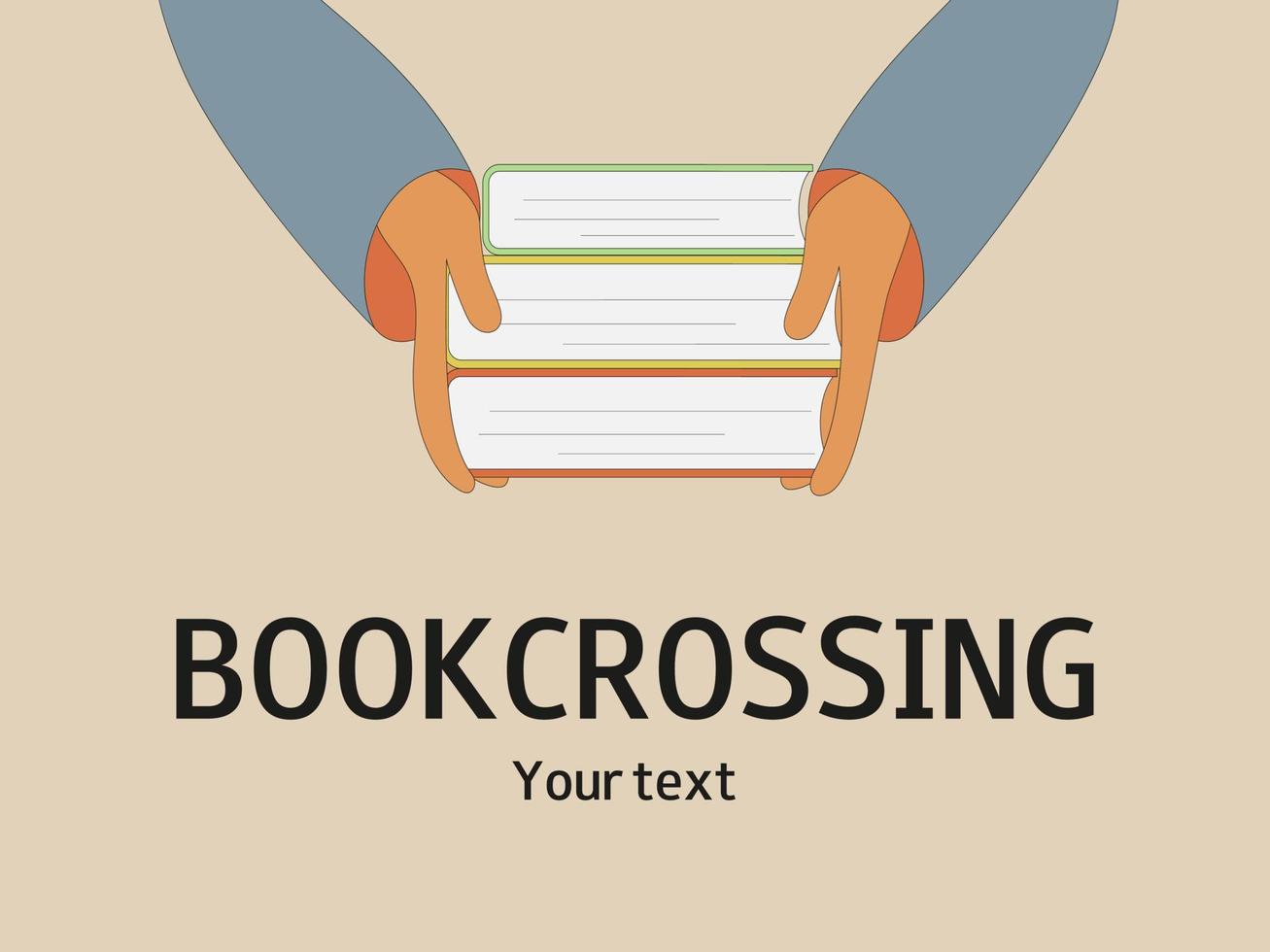 Bookcrossing. World book day. World book and copyright day. Ecological lifestyle. Read books lovers. Concept education, reading, library. vector