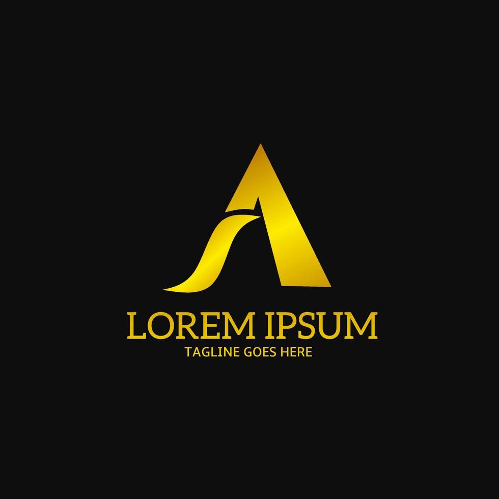 illustration vector graphic of template logo shape letter A elegant golden