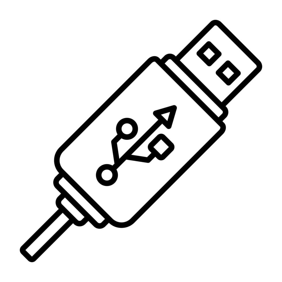 icono de vector de cable usb