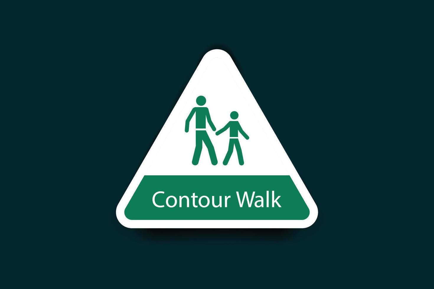 Contour walk icon design and green color design vector