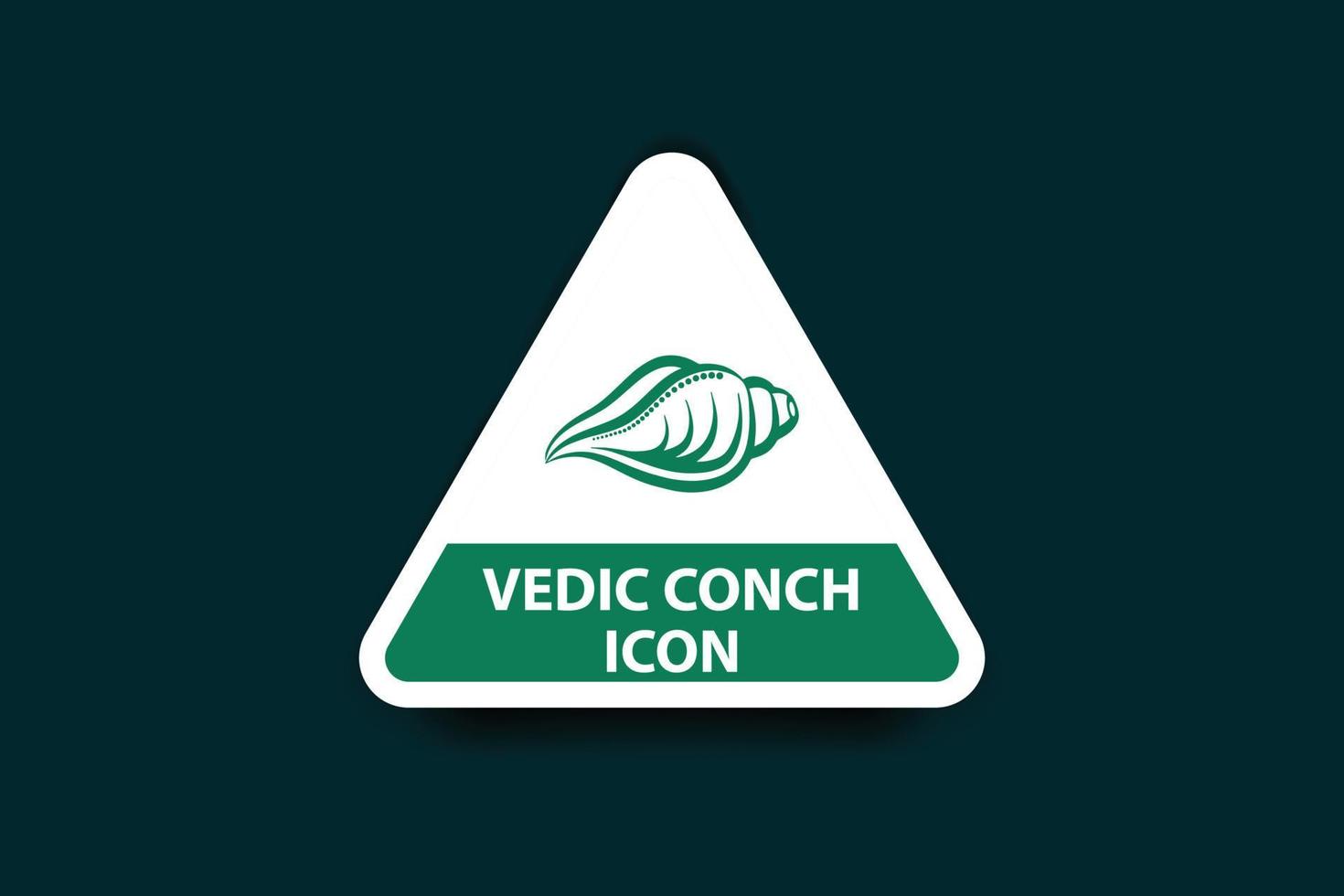 védica concha icono, védica sonido concha verde color diseño vector