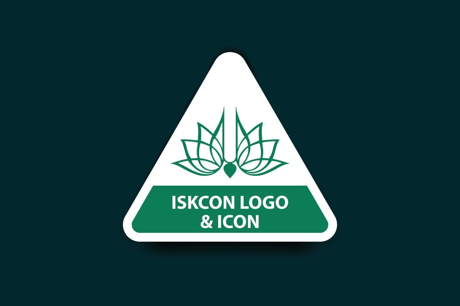 iskon logo and krishna devotee icon green color logo design vector