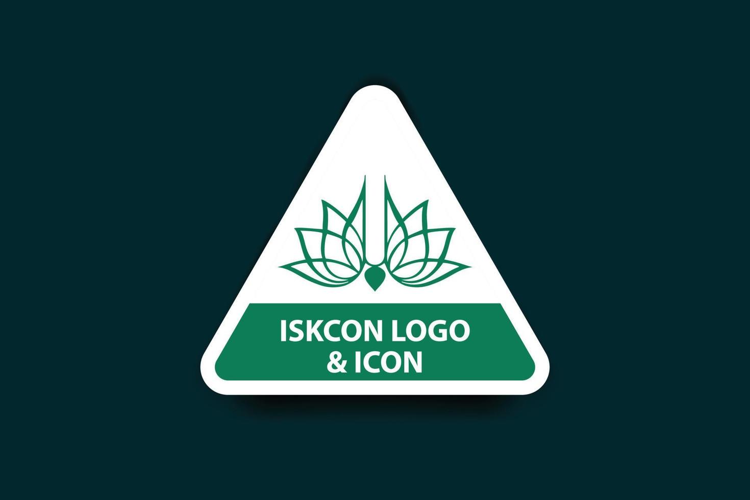 iskon logo y Krishna devoto icono verde color logo diseño vector