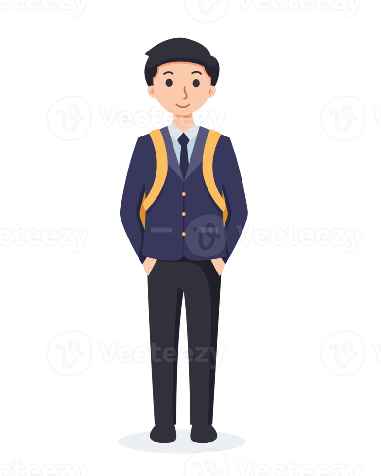 character high school student in school uniform png