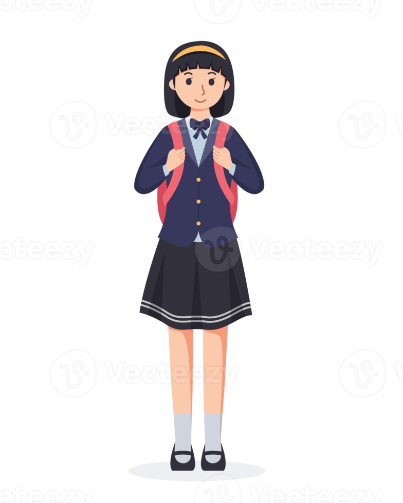 character high school student in school uniform png