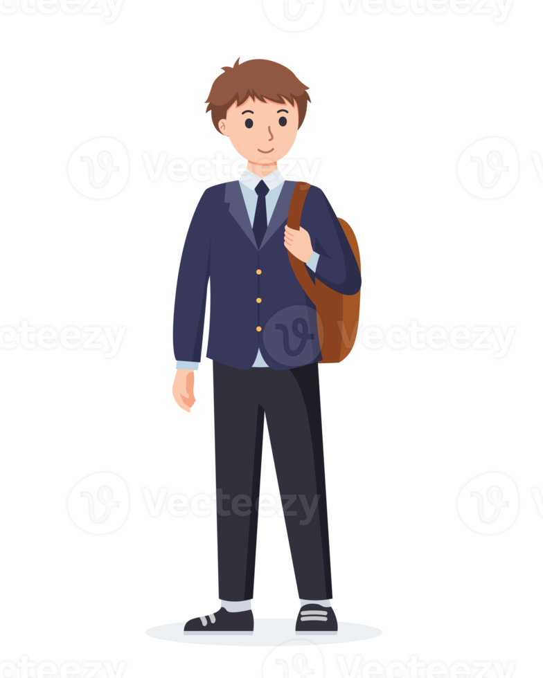 personnage haute école étudiant dans école uniforme png