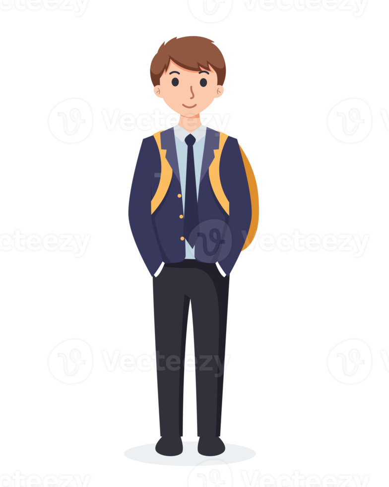 character high school student in school uniform png