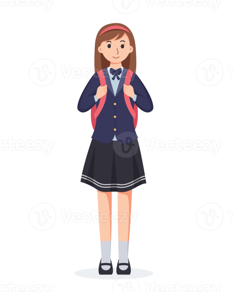character high school student in school uniform png