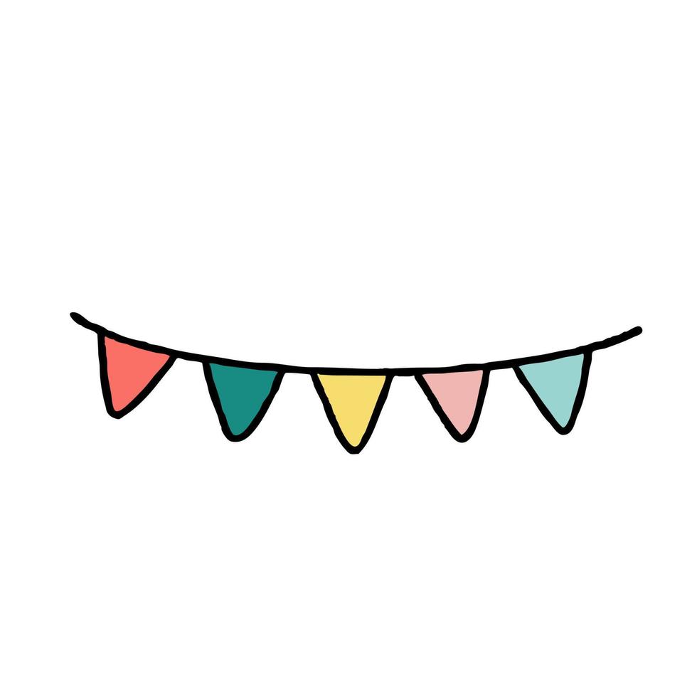 Cute doodle style Decoration flag vector
