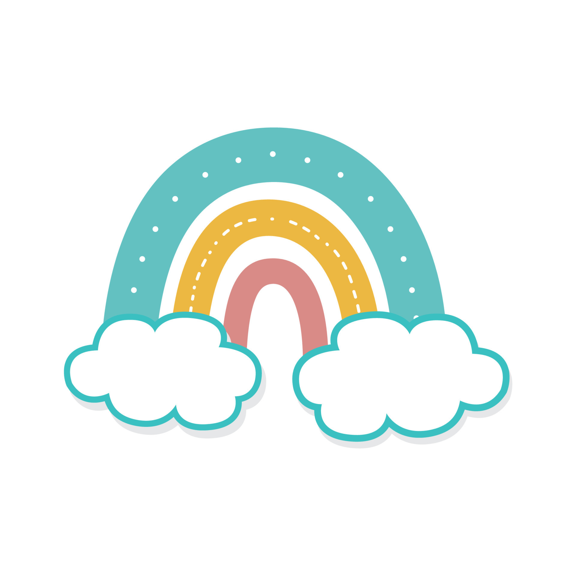 Rainbow logo cute hand drawn flat design modern colors. 21730508 Vector ...