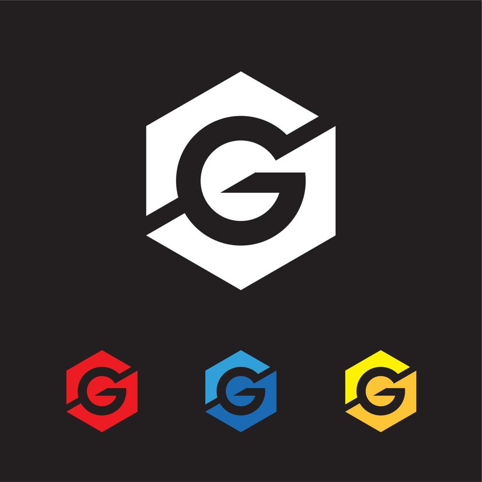 Logo Letter G Hexagon Abstract Logos Design Element Stock Vector creative simple logo design template. Universal geometric symbol font icon.