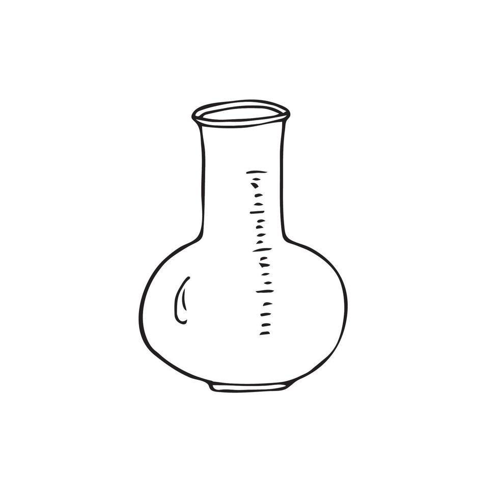 Hand drawn chemical experiment beaker flask vector