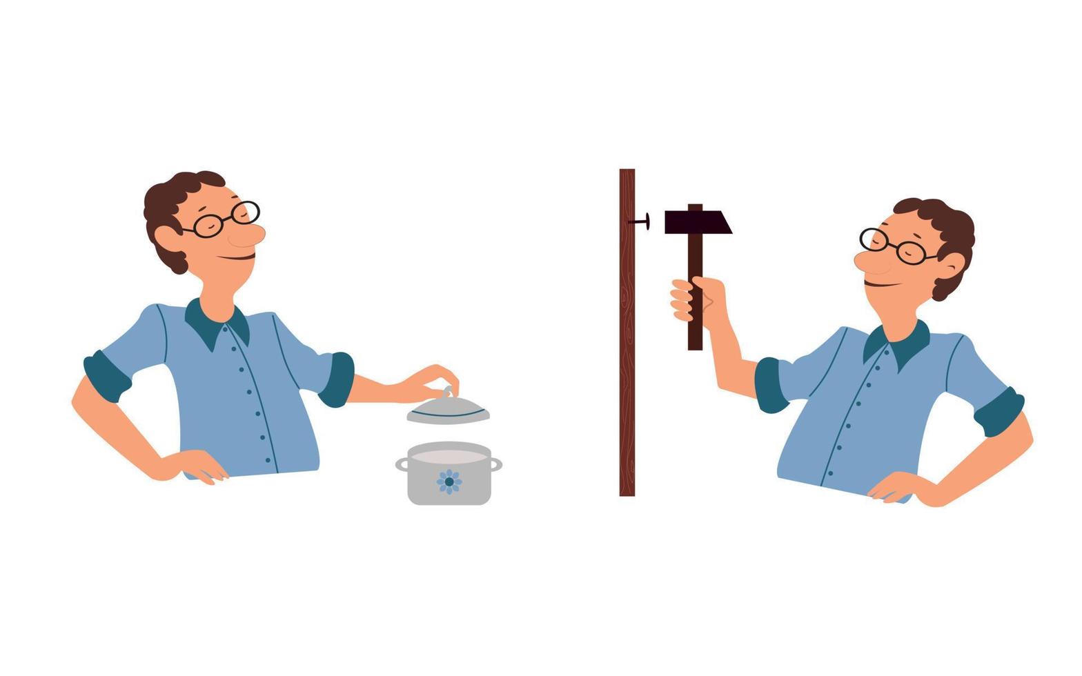 Cartoon style handyman vector