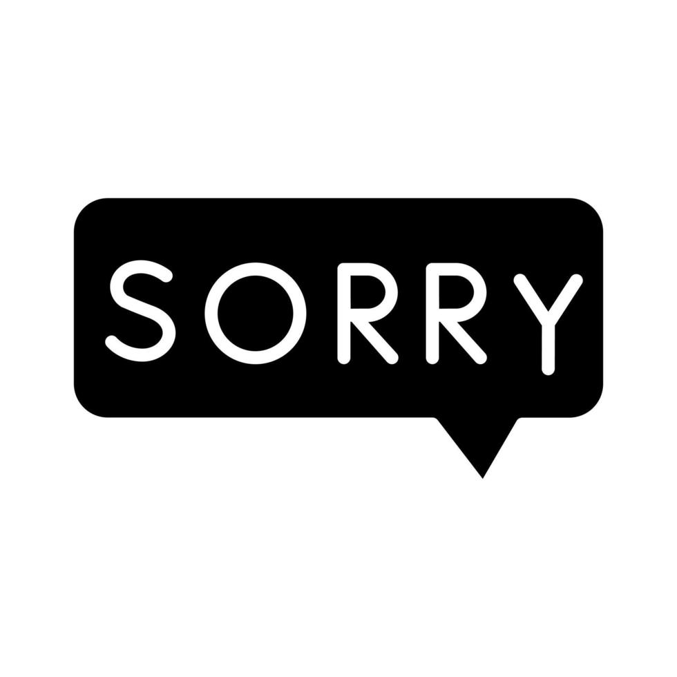 Apology vector icon