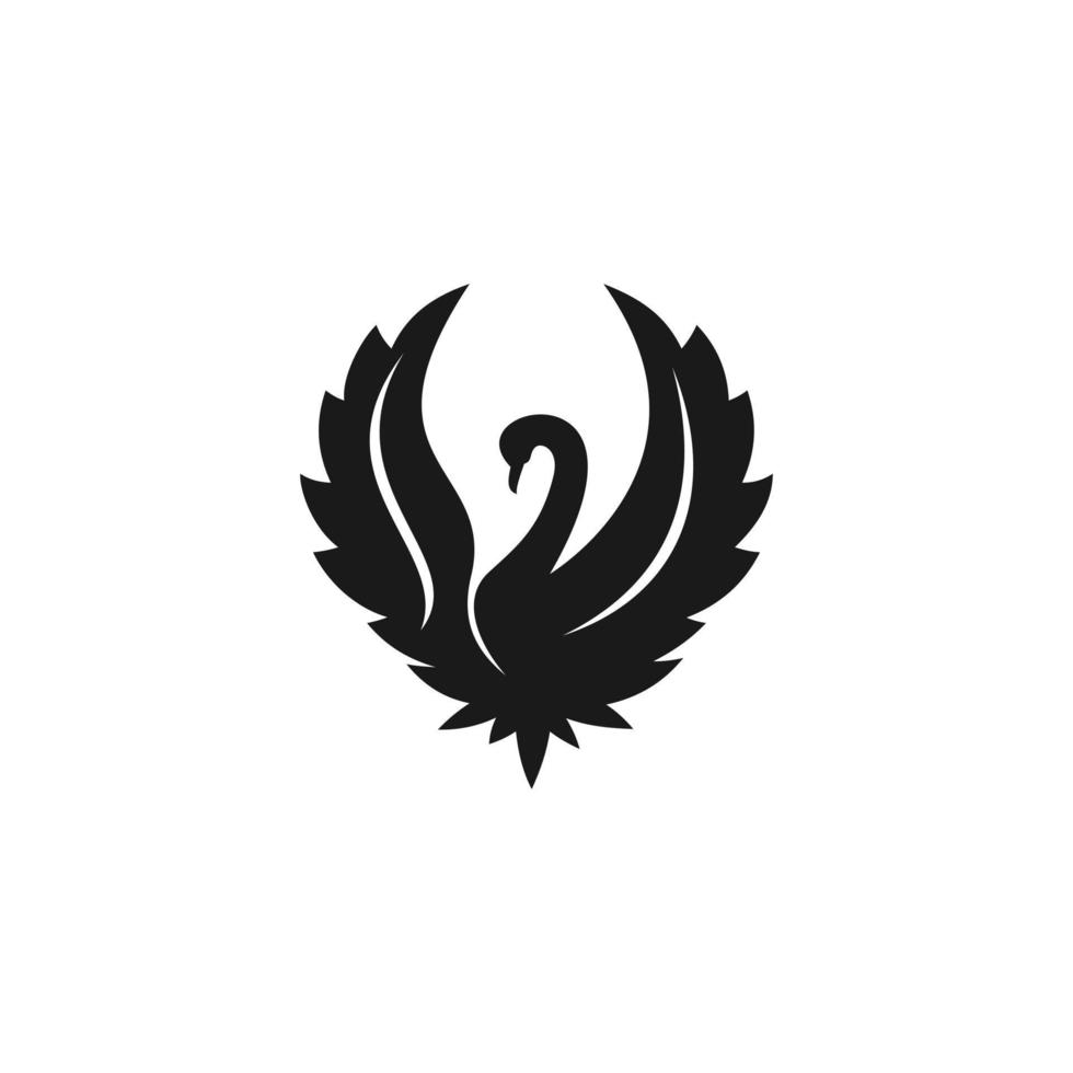 Great concept is a beautiful representation of a swan combined with a cannabis leaf, both for companies or communities engaged in medical marijuana and for products made from marijuana leaves. vector