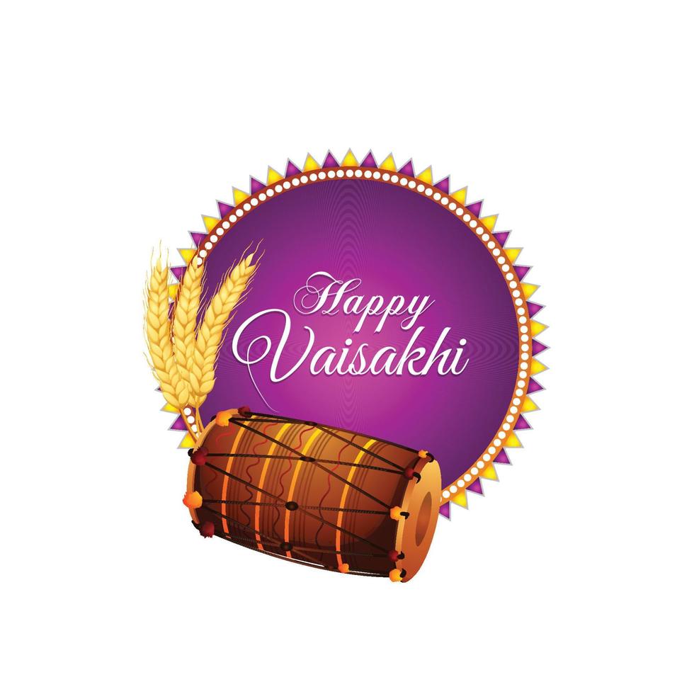 Realistic design of happy baisakhi indian festival vector