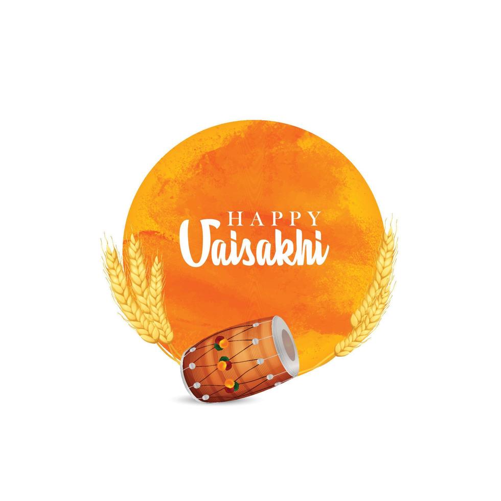 Realistic design of happy baisakhi indian festival vector