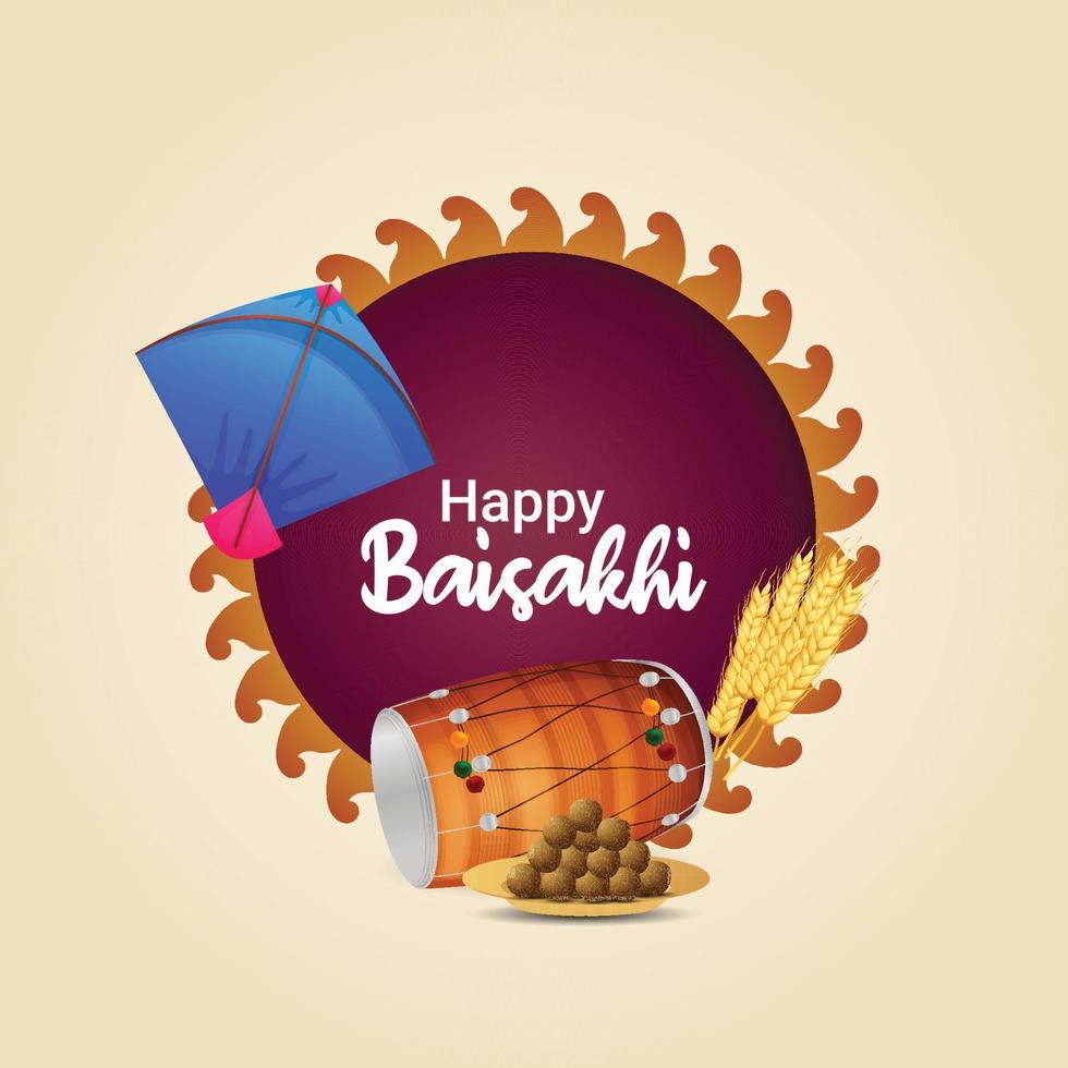 Banner design of happy baisakhi sikh festival design vector