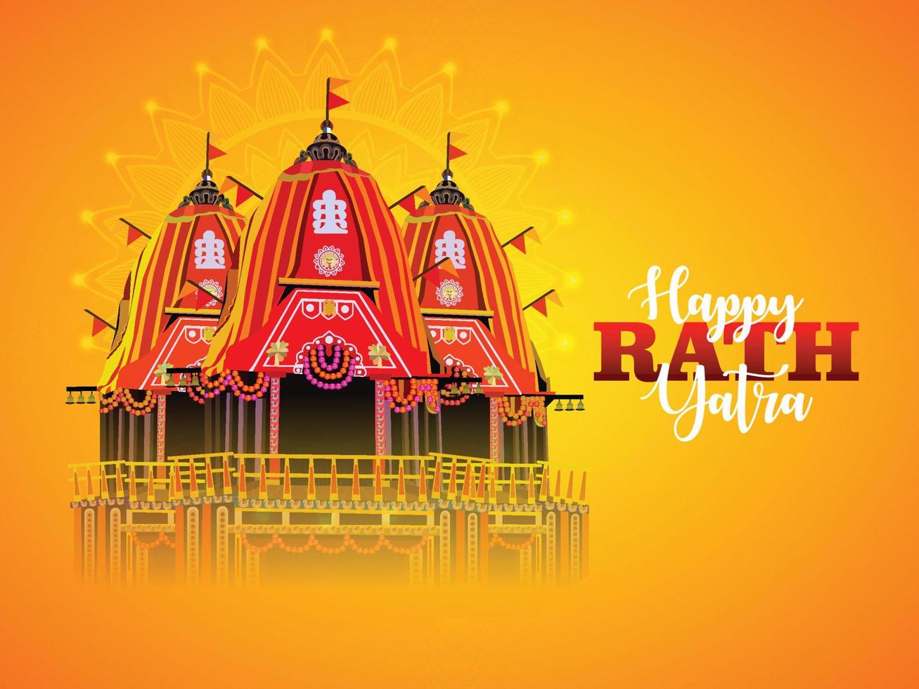 Vector illustration festival Ratha yatra of lord jagannath balabhadra