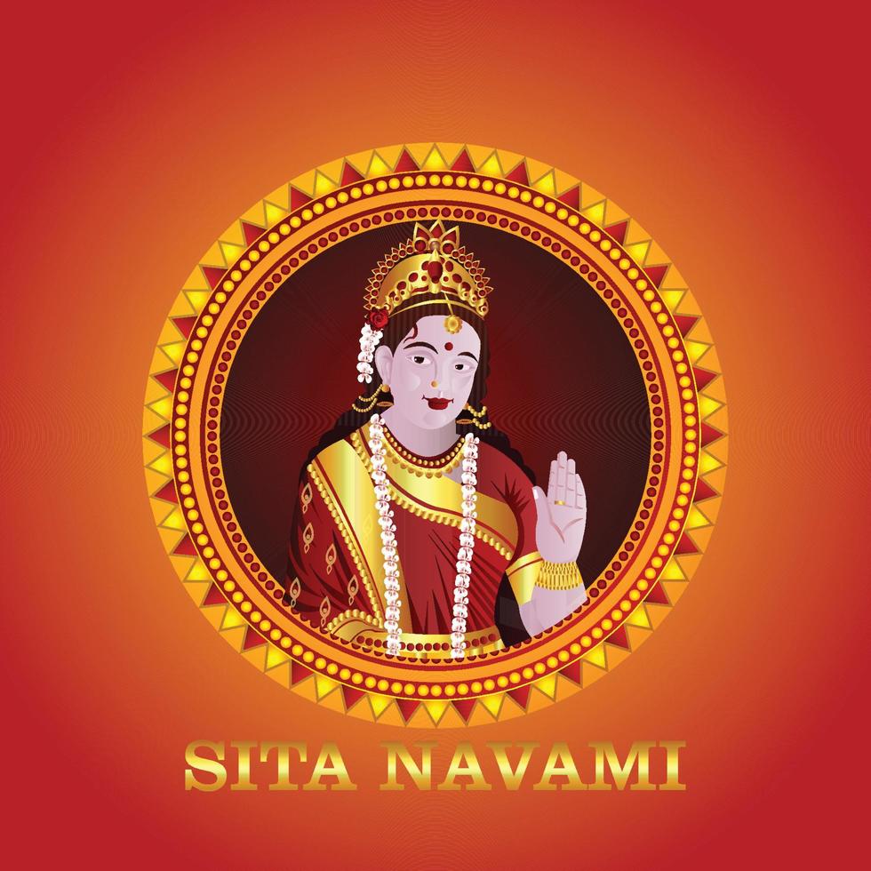Banner design of sita navami wishing card design vector
