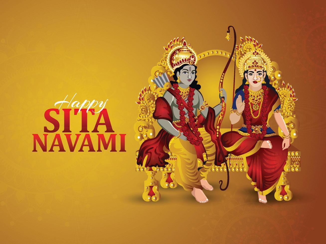 Celebration of happy sita navami banner vector