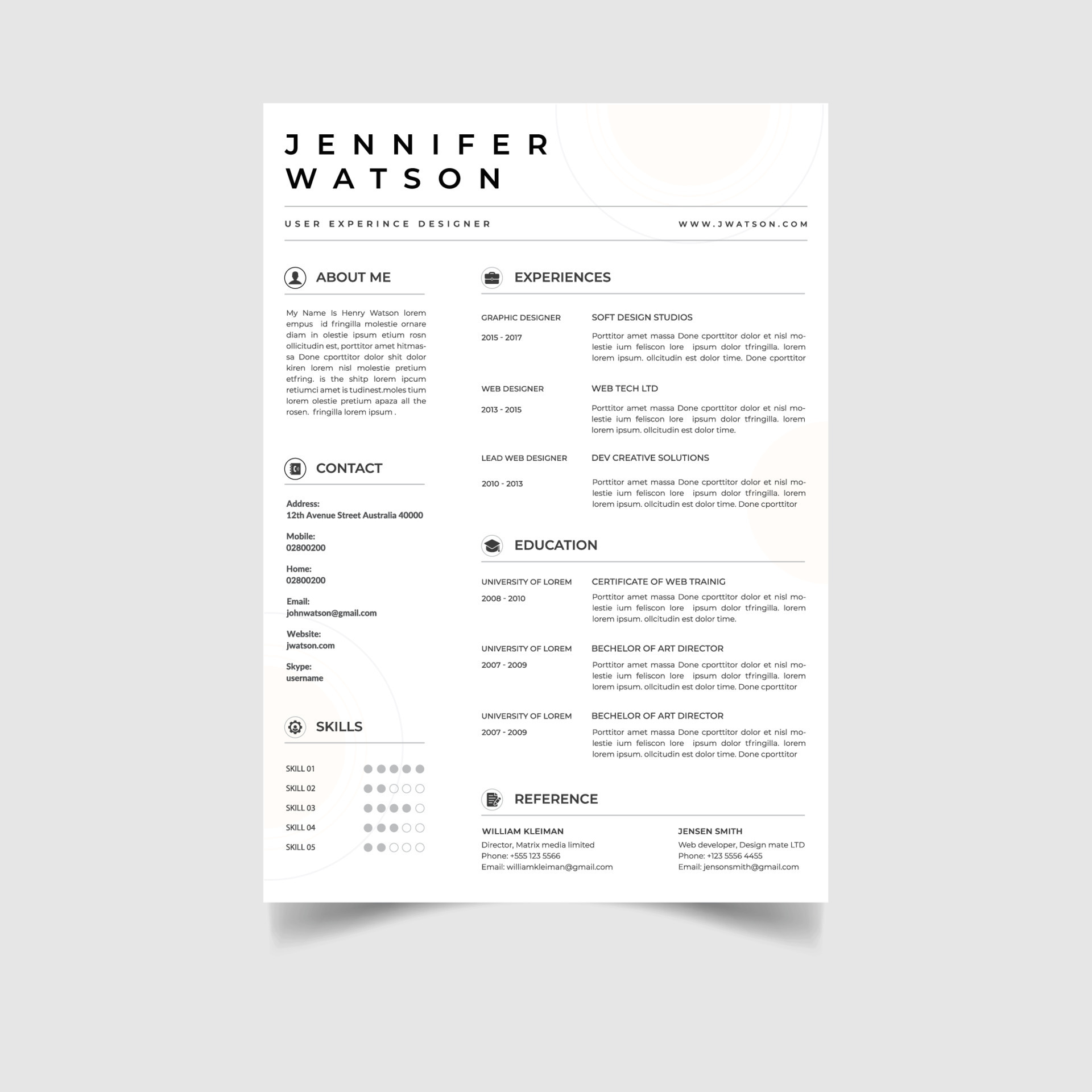 Creative resume design template - Creative Resume Design Template Free Vector
