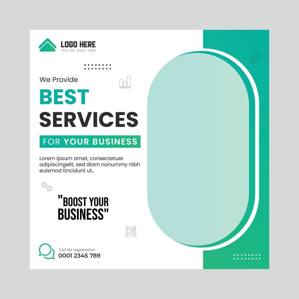 Business promotion and creative social media banner template vector