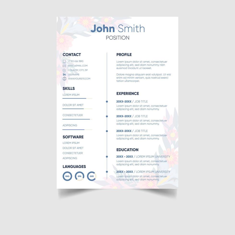 Creative modern cv resume design templates vector