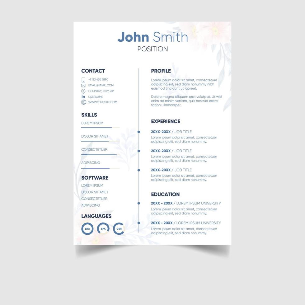 Creative modern cv resume design templates vector