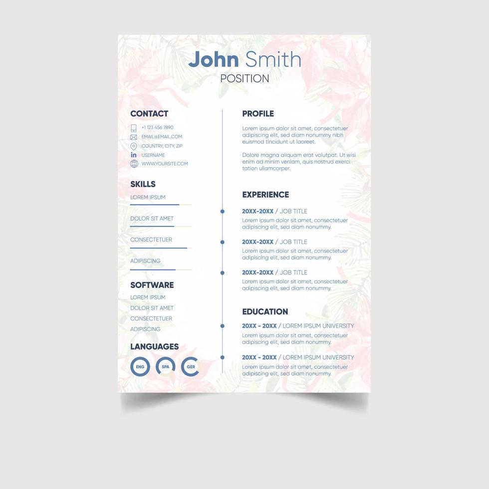 Creative modern cv resume design templates vector